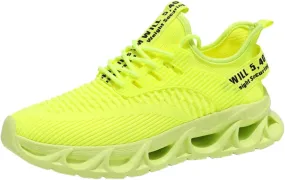Mens Breathable Lightweight Running Shoes Blade Tennis Walking Sneakers Comfortable Fashion Non Slip Work Sport Athletic Shoes (Orange,8)
