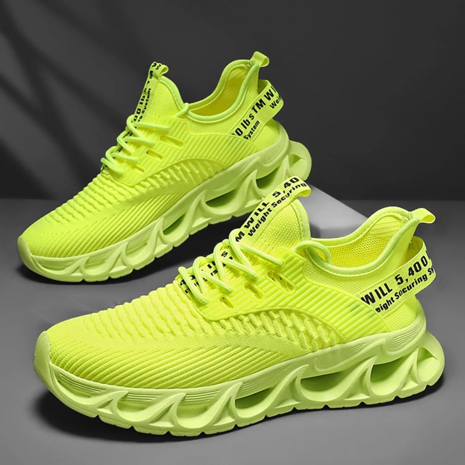 Mens Breathable Lightweight Running Shoes Blade Tennis Walking Sneakers Comfortable Fashion Non Slip Work Sport Athletic Shoes (Orange,8)