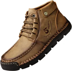 Men's British Large Casual Leather Handcrafted Foreign Trade Lace Up Sports Shoes Mens Slip on Sneaker Men's Shoes Men Shoes