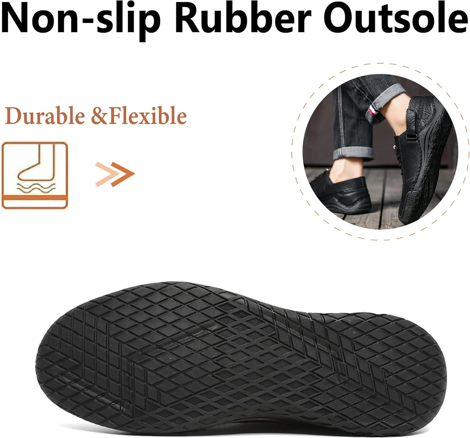 Mens Casual Business Shoes Lightweight Comfortable Loafers Leather Oxfords Non-Slip Walking Driving