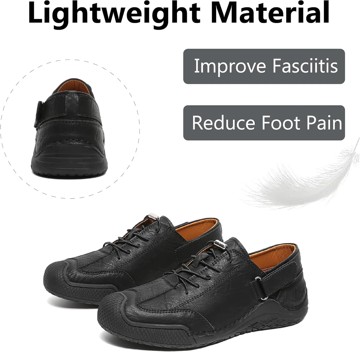 Mens Casual Business Shoes Lightweight Comfortable Loafers Leather Oxfords Non-Slip Walking Driving