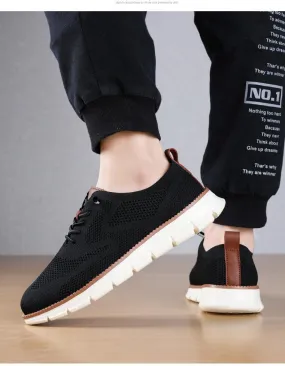 Men's Casual Dress Oxfords Shoes Breathable Knit Leisure Fashion Sneakers Lightweight Comfortable Walking Shoes