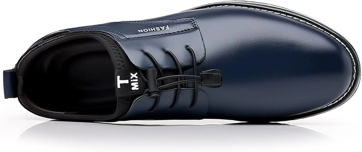 Mens Comfortable Flat Leather Shoes Casual Flat Oxfords Arch Support Walking Oxfords Retro Business Formal Shoes Lace up Black Dress Shoe Durable Leather Footwear Men Fashion Work Office Derby