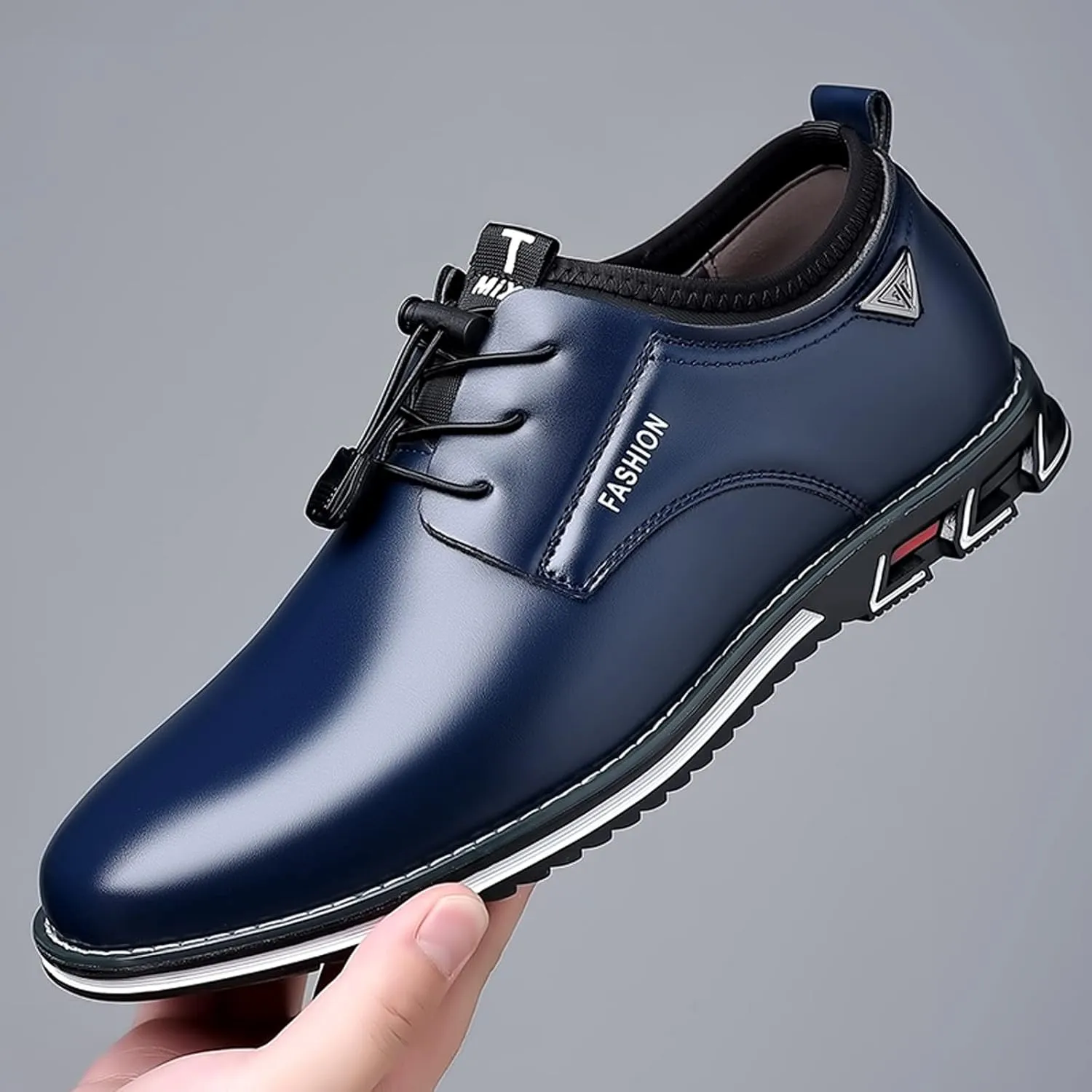 Mens Comfortable Flat Leather Shoes Casual Flat Oxfords Arch Support Walking Oxfords Retro Business Formal Shoes Lace up Black Dress Shoe Durable Leather Footwear Men Fashion Work Office Derby