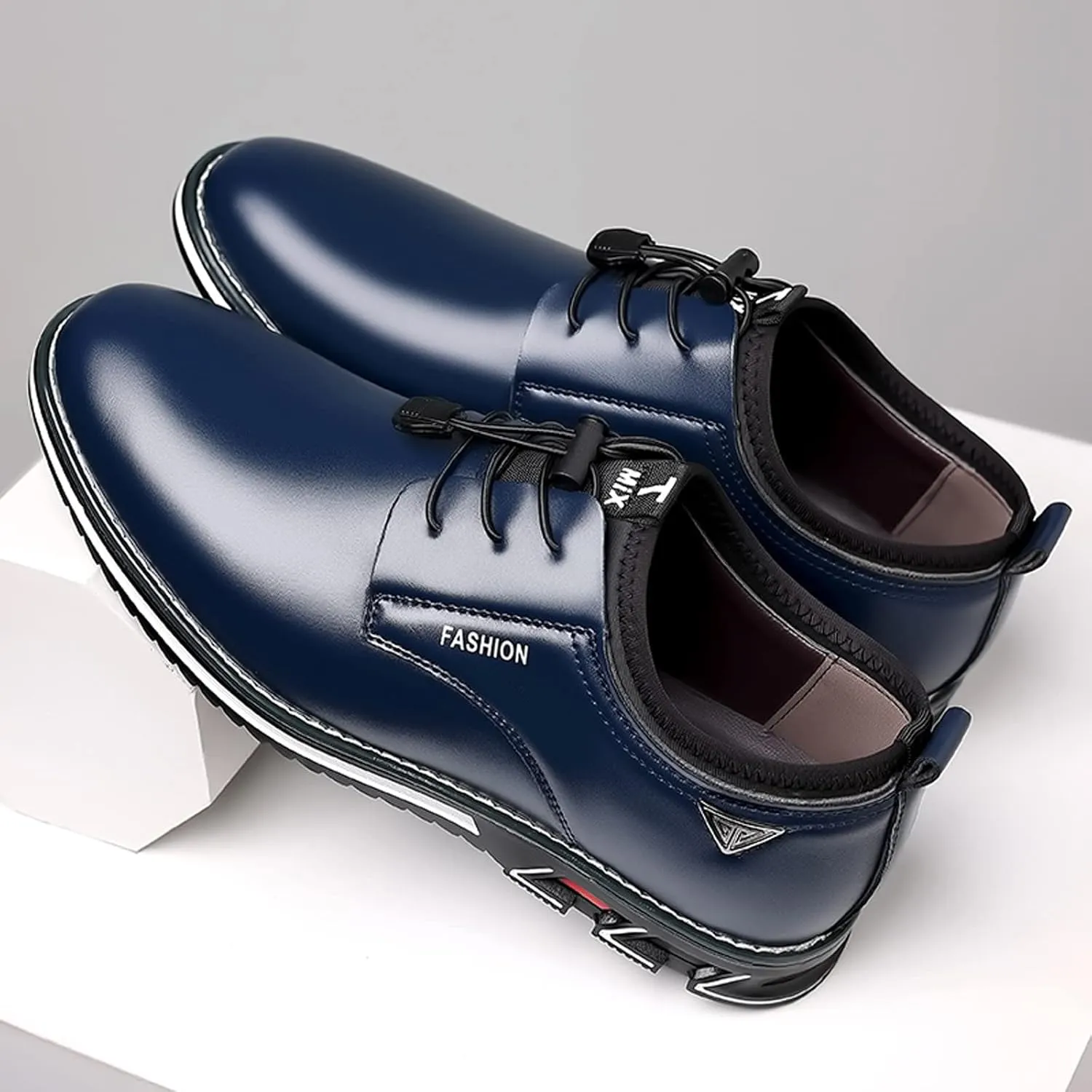 Mens Comfortable Flat Leather Shoes Casual Flat Oxfords Arch Support Walking Oxfords Retro Business Formal Shoes Lace up Black Dress Shoe Durable Leather Footwear Men Fashion Work Office Derby