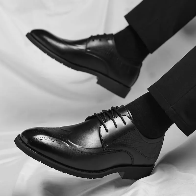 Mens Derby Shoes Party Fashion Dress Business Shoe Casual Walking Shoes Office Flats Classic Lace-up