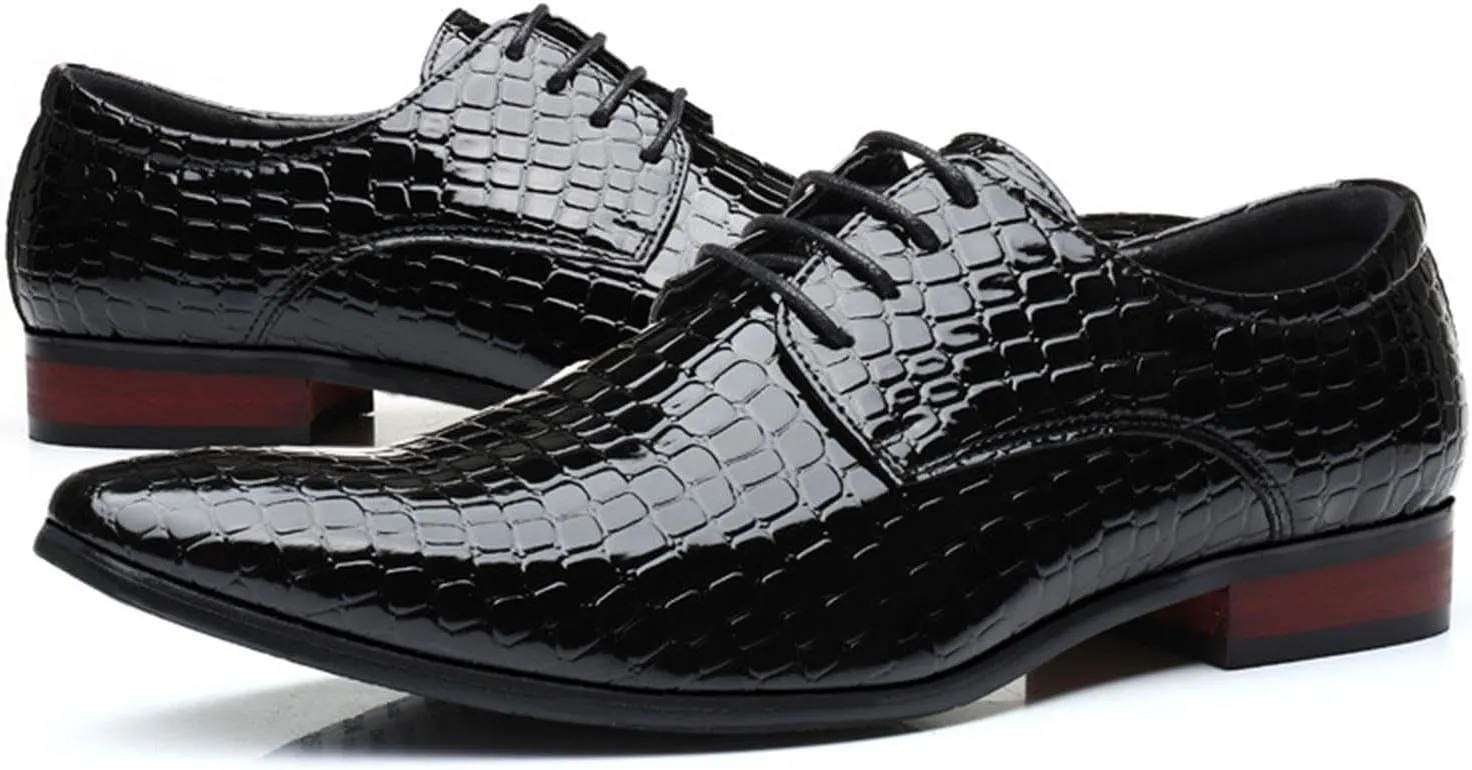 Mens Dress Shoes Black Lace Up Shoe Pointed Toe Leather Business Casual Low Top Office Footwear Wedding Loafers