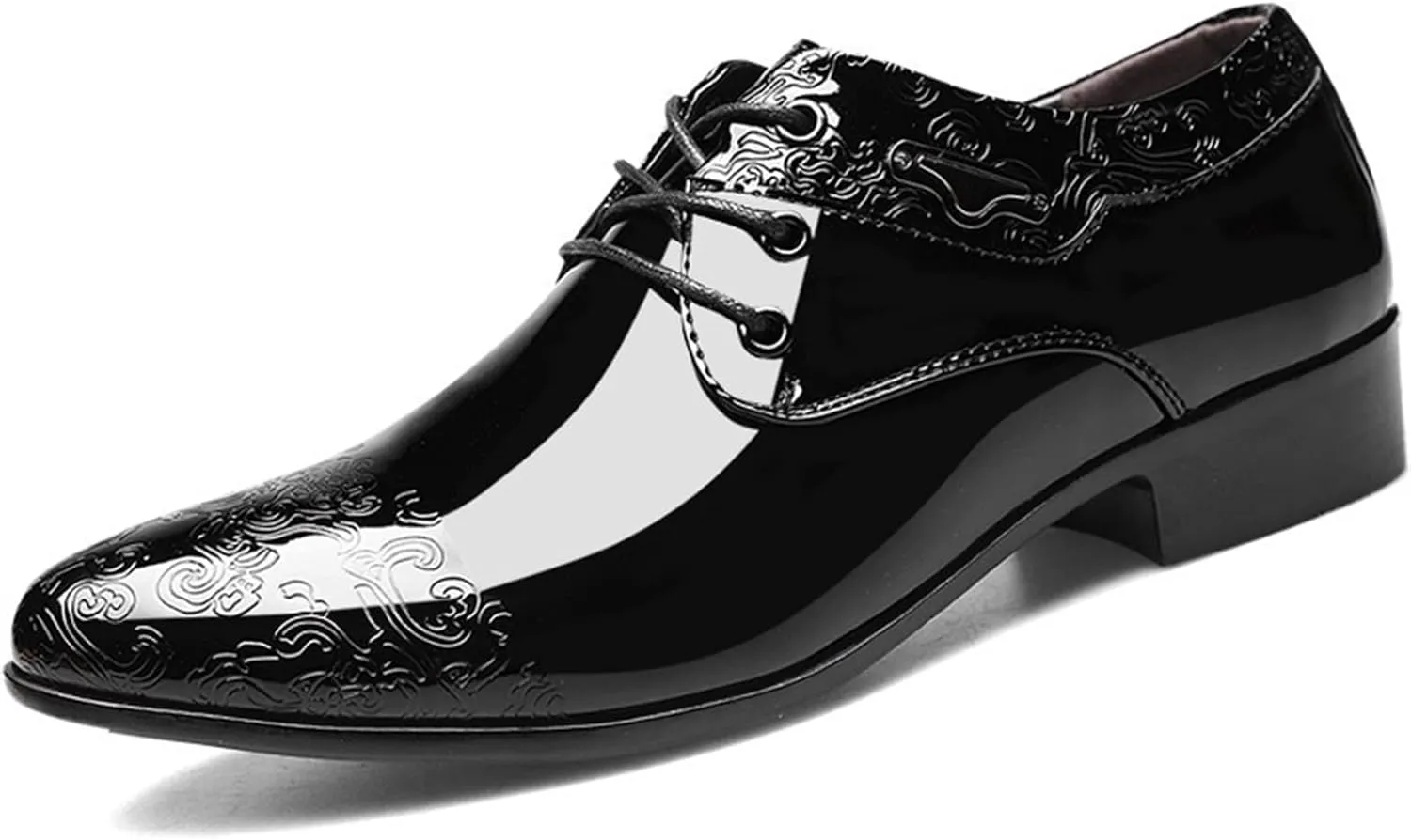 Mens Dress Shoes Men's Dress Shoe clould Patent Leather Men Wedding Oxford Shoes lace-up Office Suit Men's Casual Shoes(8.5)