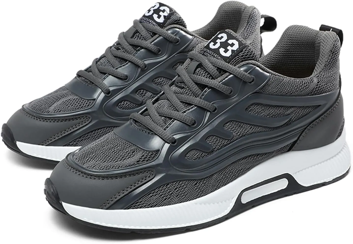 Mens Elevator Sneakers 2.36 Inch Invisible Height Increasing Taller Lifting Shoes Lace up Elevator Shoes Hidden Heel Trainers Fashion Sneakers