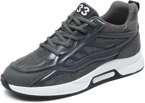 Mens Elevator Sneakers 2.36 Inch Invisible Height Increasing Taller Lifting Shoes Lace up Elevator Shoes Hidden Heel Trainers Fashion Sneakers