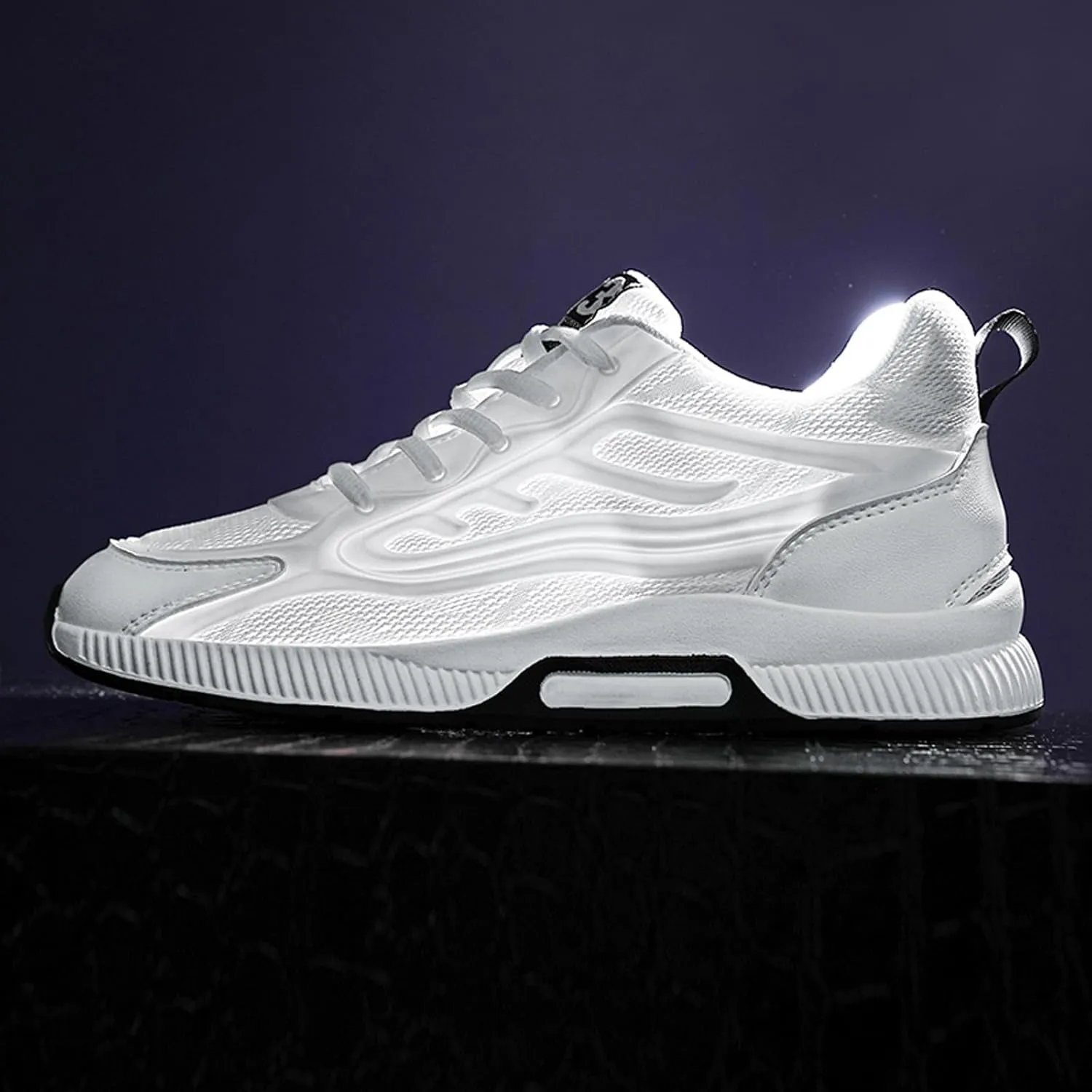 Mens Elevator Sneakers 2.36 Inch Invisible Height Increasing Taller Lifting Shoes Lace up Elevator Shoes Hidden Heel Trainers Fashion Sneakers