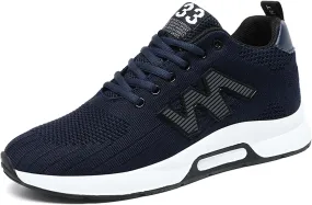 Mens Elevator Sneakers 2.36 Inchs Invisible Height Increasing Elevator Shoes Taller Lace up Hidden Heel Lift Shoes Trainers Fashion Sneakers