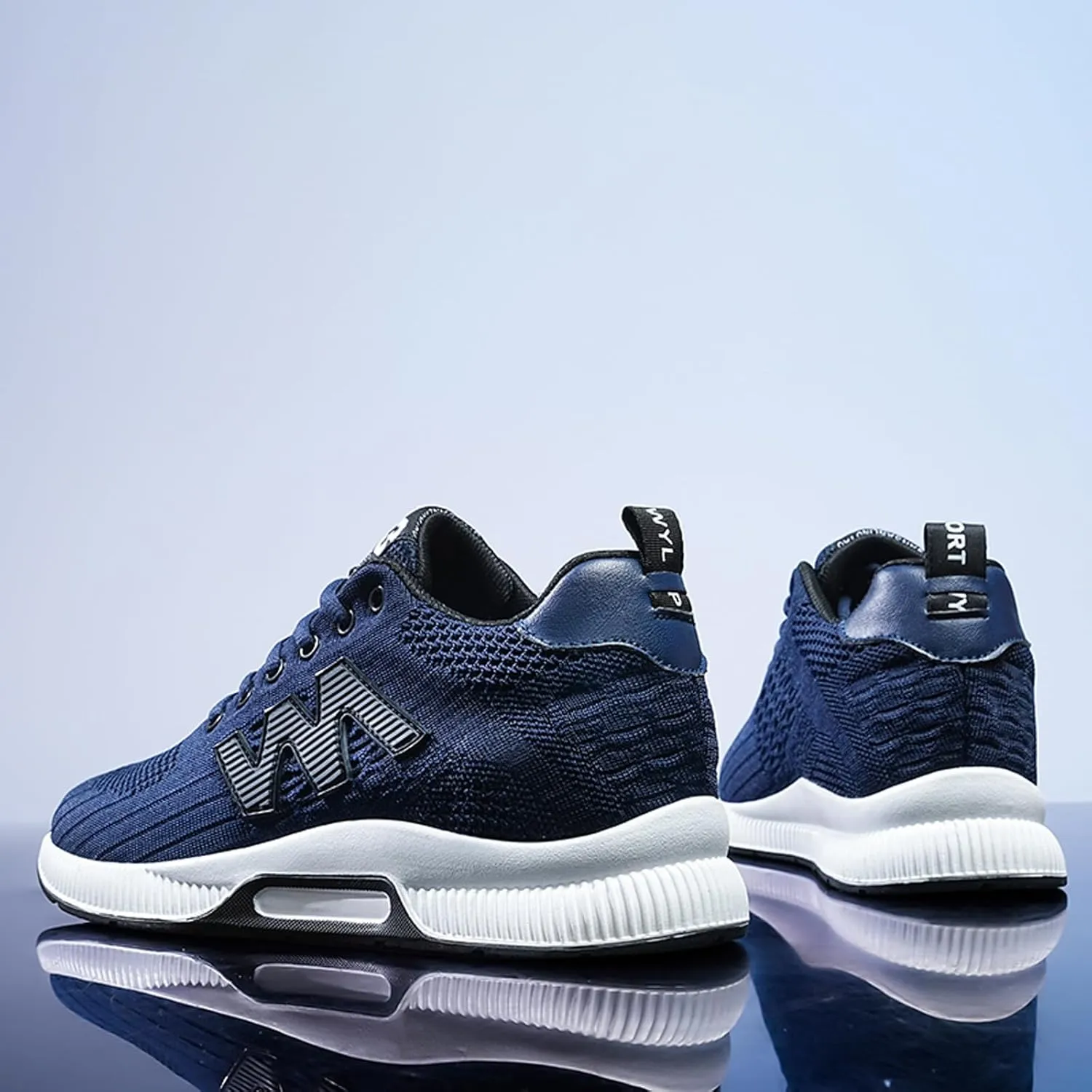 Mens Elevator Sneakers 2.36 Inchs Invisible Height Increasing Elevator Shoes Taller Lace up Hidden Heel Lift Shoes Trainers Fashion Sneakers