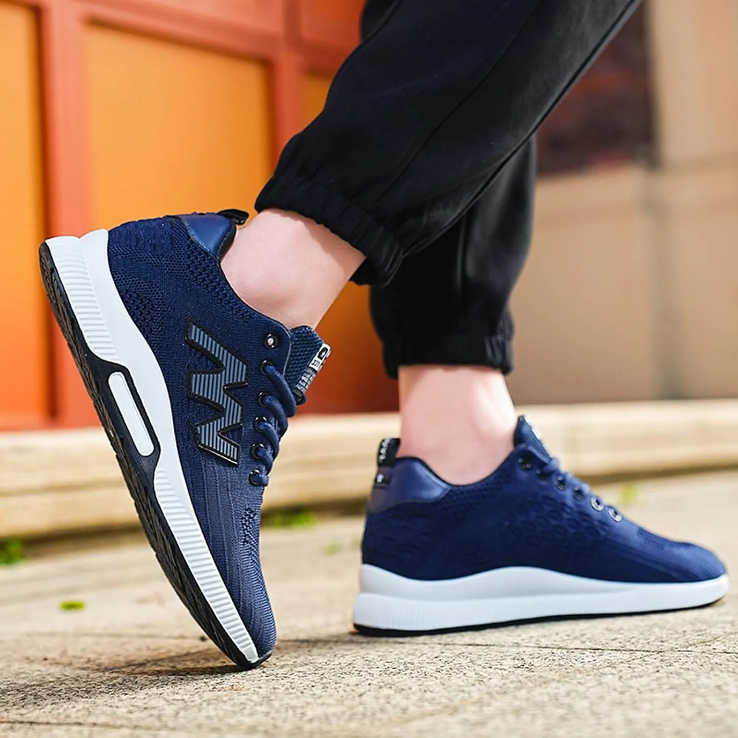 Mens Elevator Sneakers 2.36 Inchs Invisible Height Increasing Elevator Shoes Taller Lace up Hidden Heel Lift Shoes Trainers Fashion Sneakers