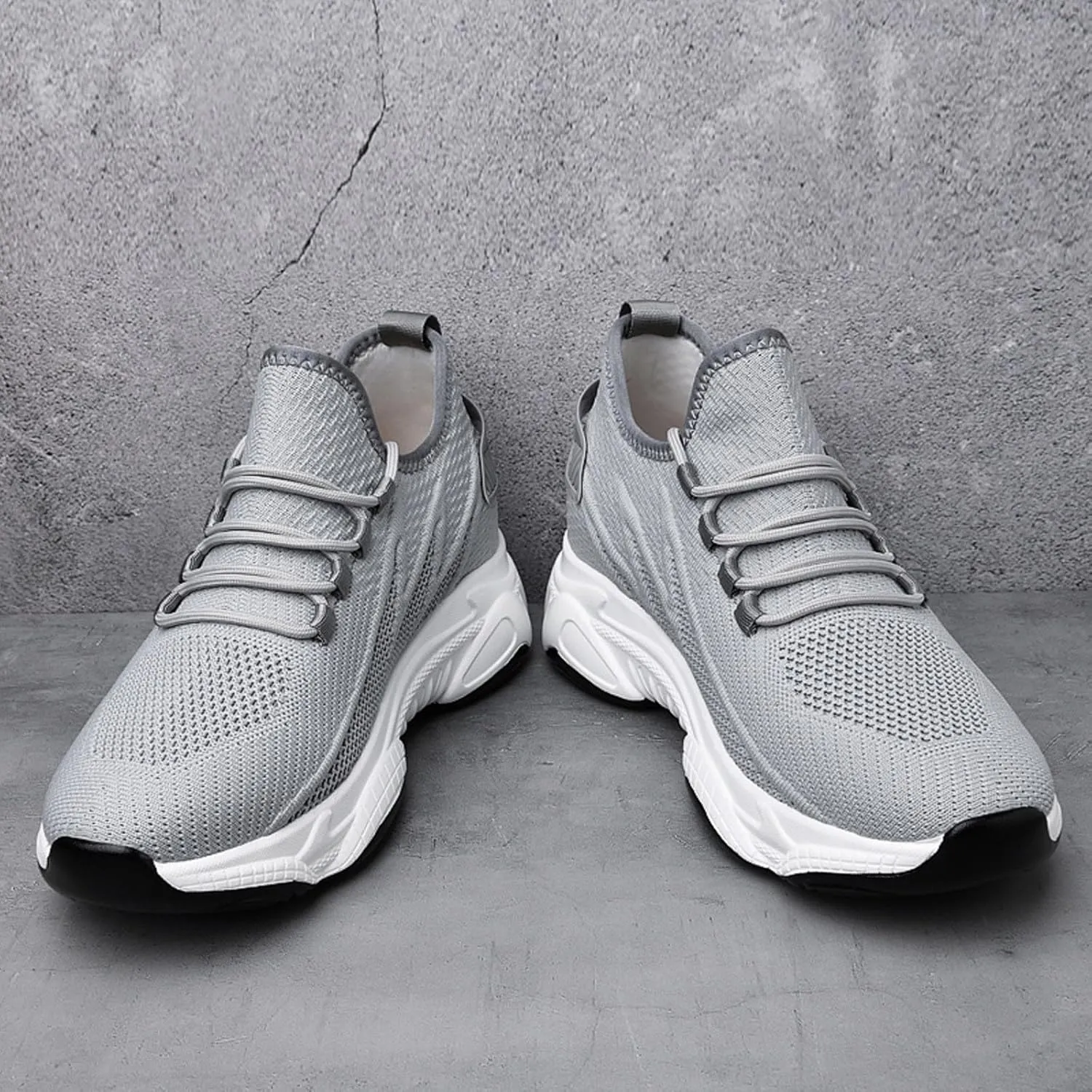 Men's Elevator Sneakers 3 inch Hidden Height Increase Breathable Mesh Lightweight Athletic Casual Shoes for Men