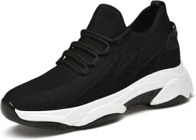 Men's Elevator Sneakers 3 inch Hidden Height Increase Breathable Mesh Lightweight Athletic Casual Shoes for Men