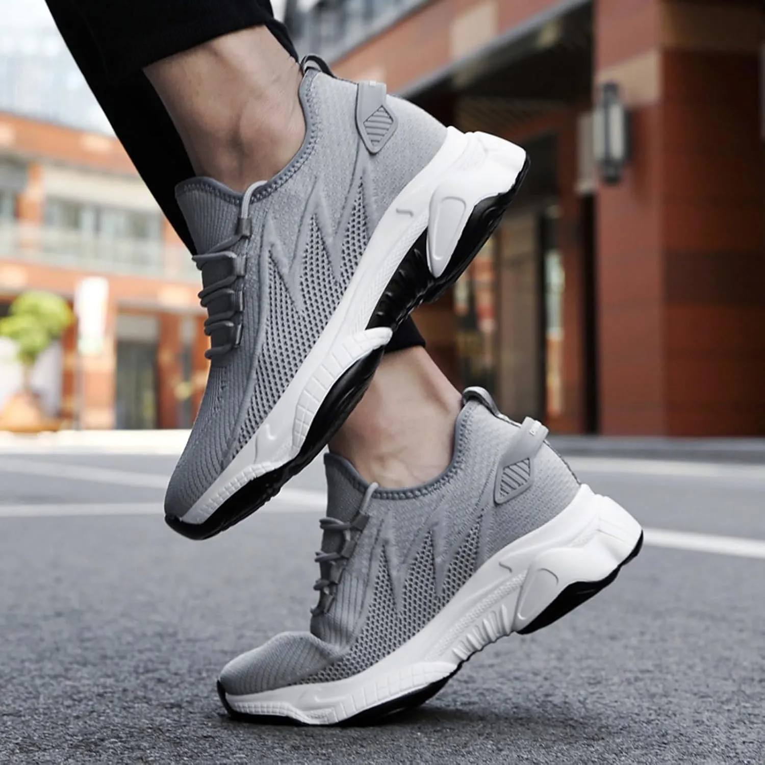 Men's Elevator Sneakers 3 inch Hidden Height Increase Breathable Mesh Lightweight Athletic Casual Shoes for Men
