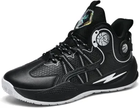 Men's Fashion High Top Lace Up Basketballs Shoes Lightweight Breathable Non-Slip Tennis Sneakers Classic Sports Walking Shoes