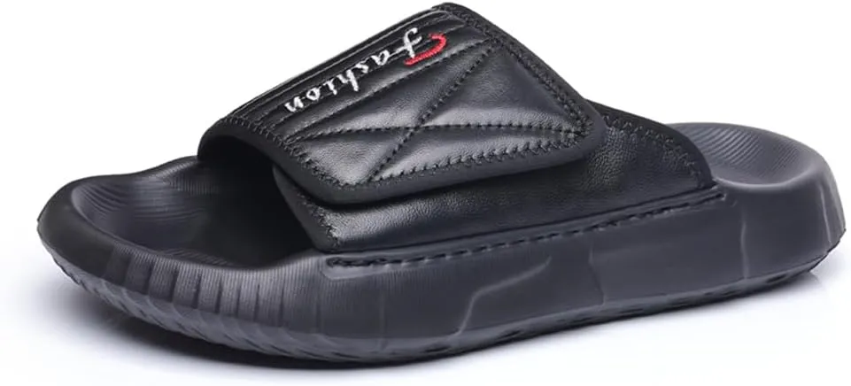 Men's Genuine Leather Slides Men's Slip on Sandal