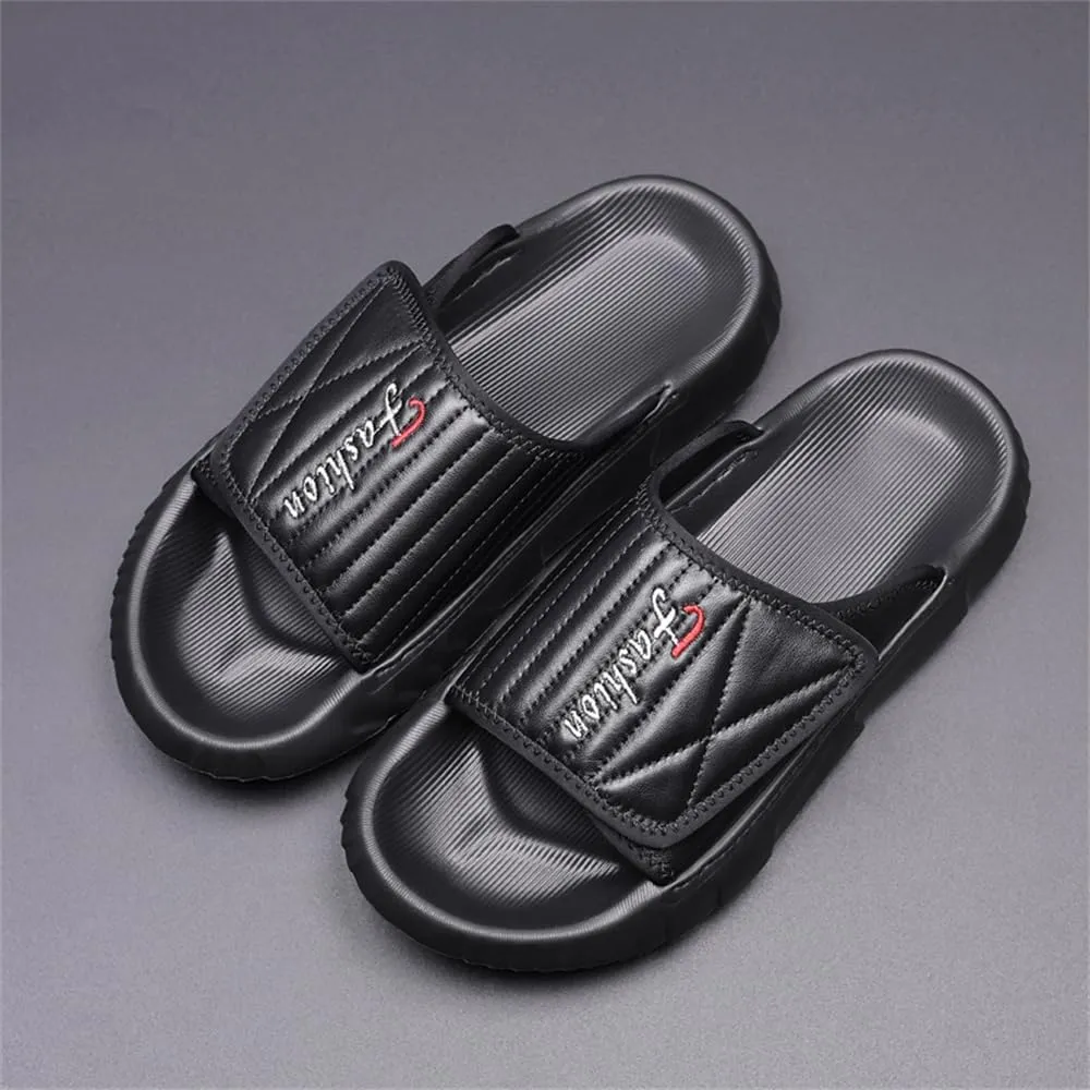 Men's Genuine Leather Slides Men's Slip on Sandal