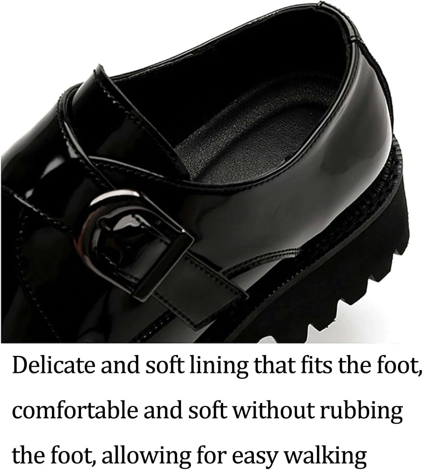 Men's Leather Platform Slip-On Loafers Fashion Monk Buckle Round Toe Lug Sole Penny Shoes Casual Business Work Flatform Dress Shoes