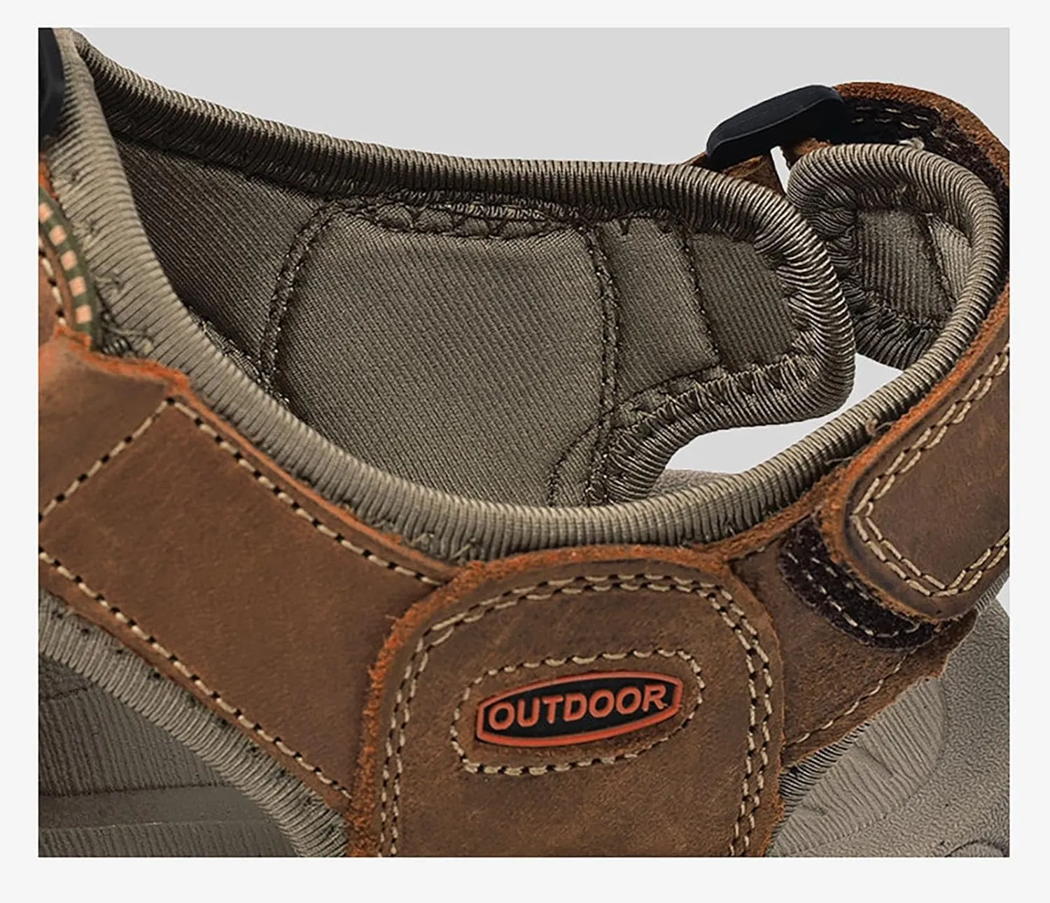 Mens Leather Sports Sandals For Men Closed Toe Hiking Outdoor Athletic Casual Walking Sandals Water Shoes
