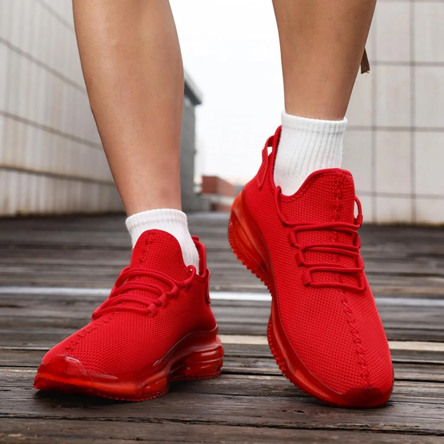 Men's Lightweight Double - air Cushion Walking, High - Elasticity Running Shoes, Workout Shoes, Breathable Mesh Fashion Casual Sneakers