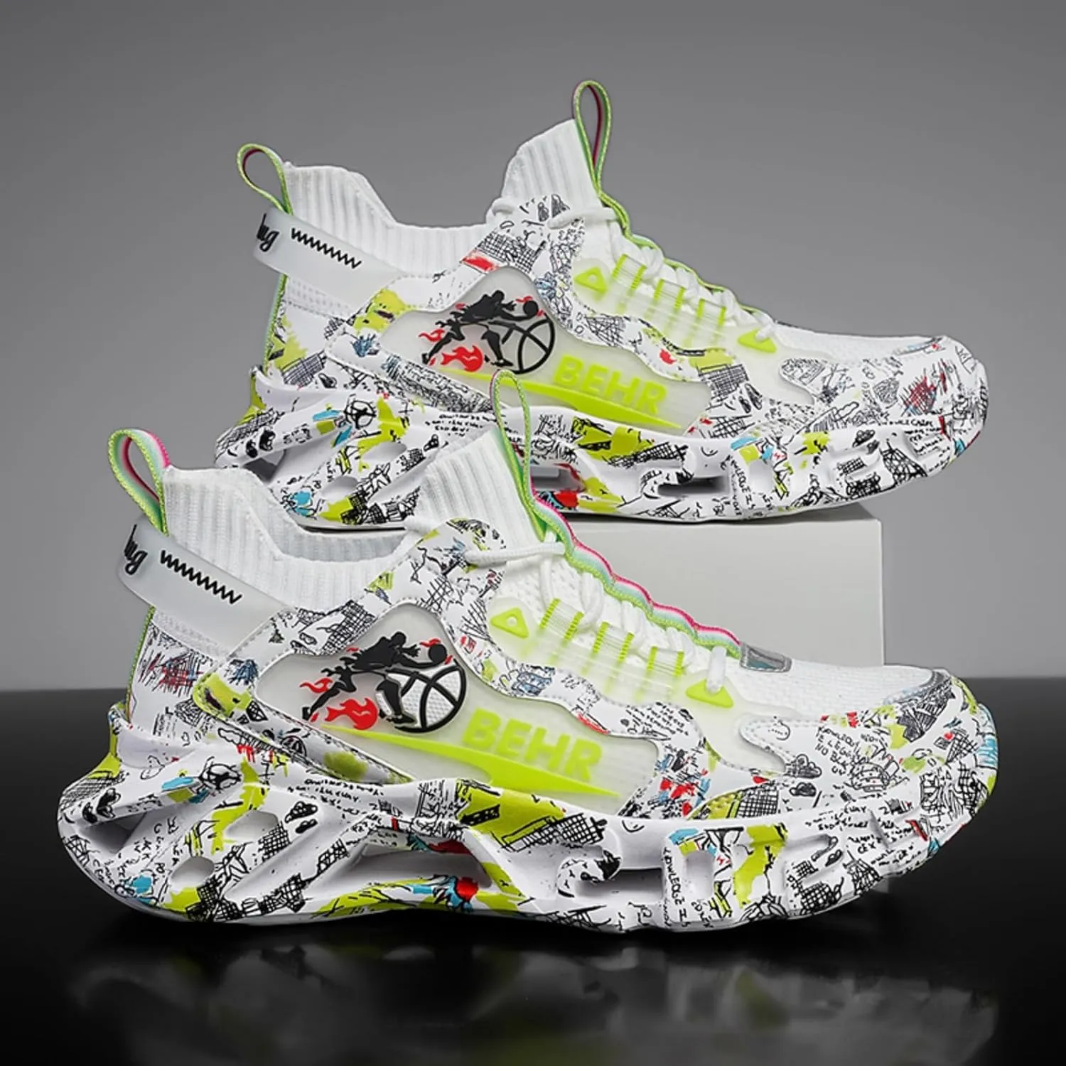Men's Lightweight Shock - Absorbing Running Shoes, Blade - Style Fashion Sneakers, Suitable for Fitness, Tennis, Basketball, Running and Walking