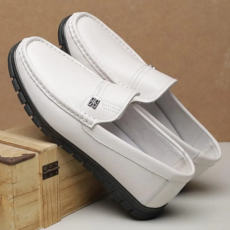 Men's Loafers Moccasins Oxfords Formal Dress Shoes Leather Slip-On Shoes for Driving Walking Wedding Outdoor Indoor Size