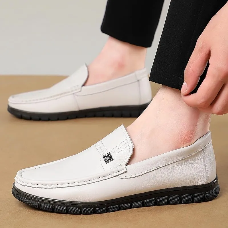 Men's Loafers Moccasins Oxfords Formal Dress Shoes Leather Slip-On Shoes for Driving Walking Wedding Outdoor Indoor Size