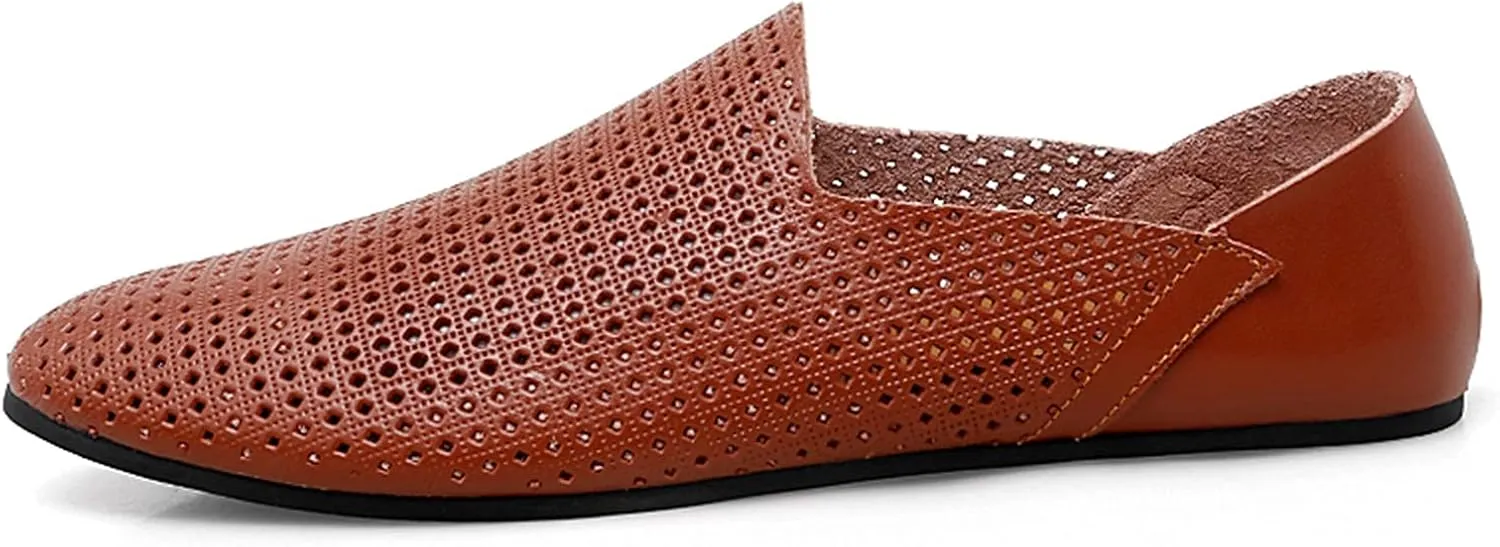 Men's Loafers Shoes Breathable Lightweight Flat Heel Venetian Loafer Flexible Resistant Comfortable Walking Party Slip On