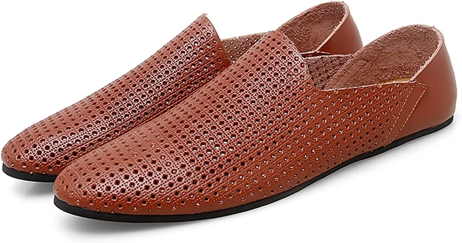 Men's Loafers Shoes Breathable Lightweight Flat Heel Venetian Loafer Flexible Resistant Comfortable Walking Party Slip On