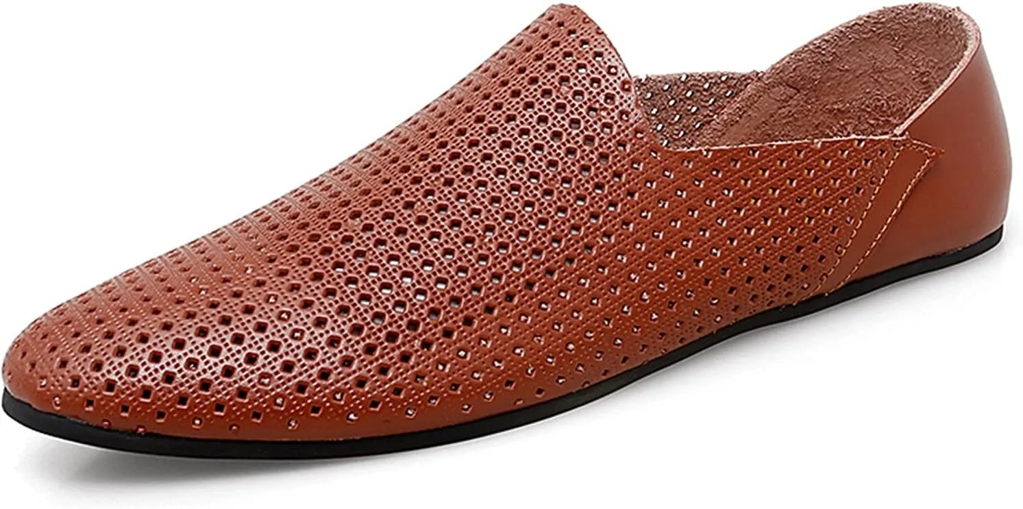 Men's Loafers Shoes Breathable Lightweight Flat Heel Venetian Loafer Flexible Resistant Comfortable Walking Party Slip On
