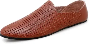 Men's Loafers Shoes Breathable Lightweight Flat Heel Venetian Loafer Flexible Resistant Comfortable Walking Party Slip On