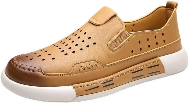 Men's Mesh Oxfords Sneakers Handmade Comfortable Casual Dress Business Slip On Lightweight Walking Shoes for Men