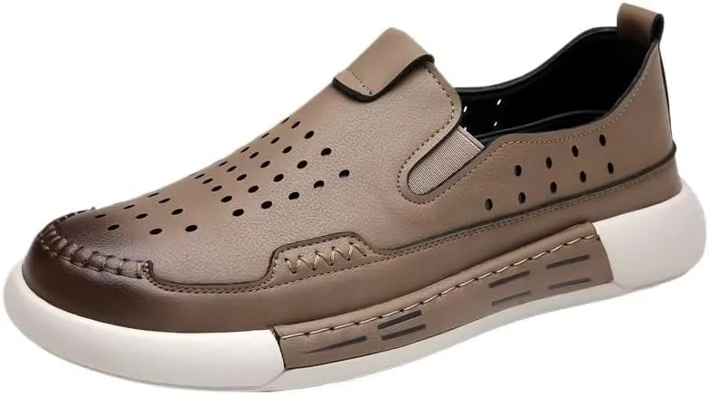 Men's Mesh Oxfords Sneakers Handmade Comfortable Casual Dress Business Slip On Lightweight Walking Shoes for Men