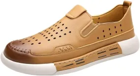 Men's Mesh Oxfords Sneakers Handmade Comfortable Casual Dress Business Slip On Lightweight Walking Shoes for Men