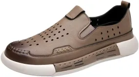 Men's Mesh Oxfords Sneakers Handmade Comfortable Casual Dress Business Slip On Lightweight Walking Shoes for Men