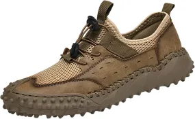 Men's Outdoor Sports Sandals Adjustable Athletic Outdoor Sandals for Summer Beach Walking Men's Leather Non Slip Summer Water Close Toe Sandal