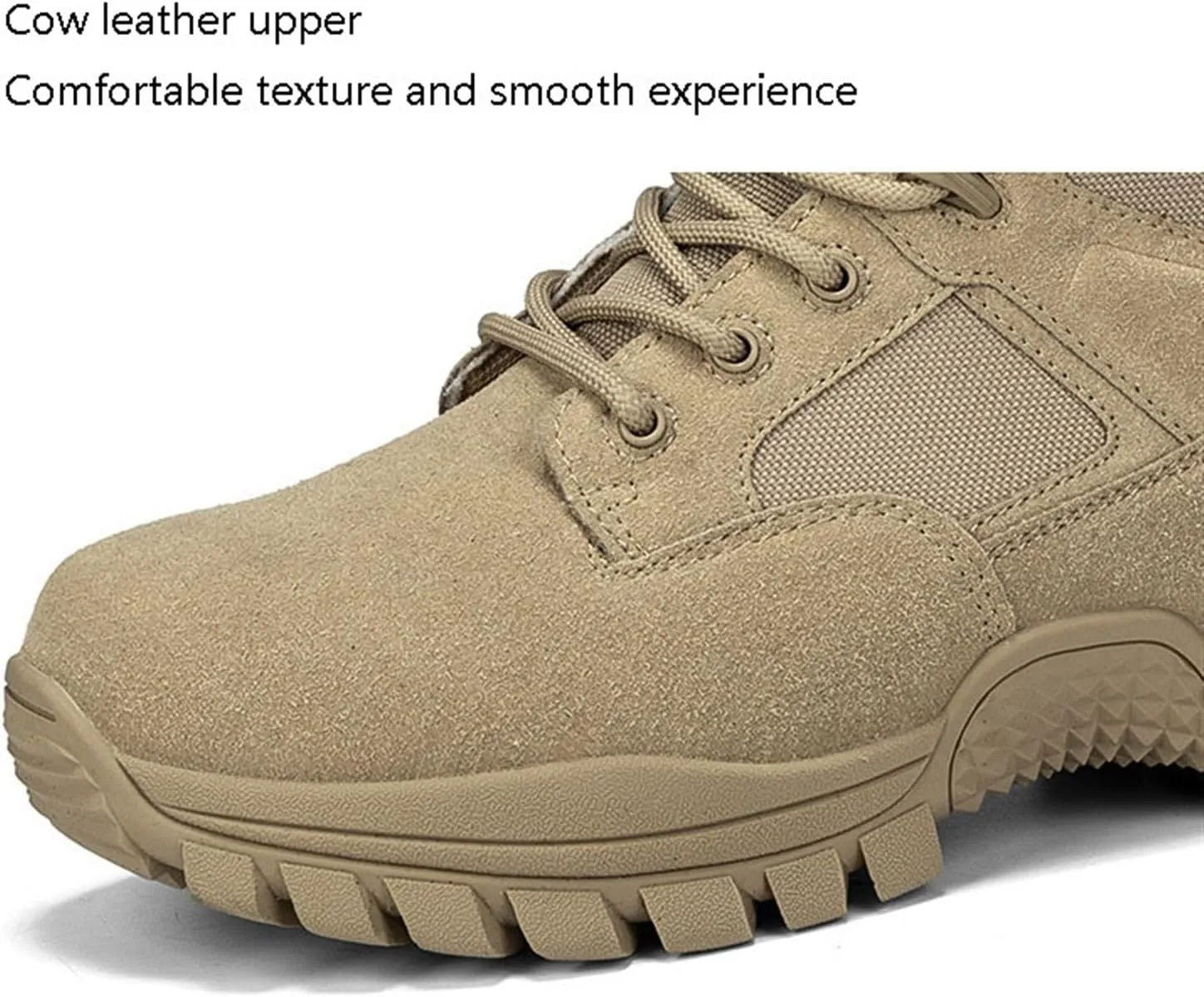 Mens Plus Size High Top Non Slip Military Boots, Men's Outdoor Lace Up Breathable Tactical Boots with Side Zipper, Waterproof Lightweight Combat Boots