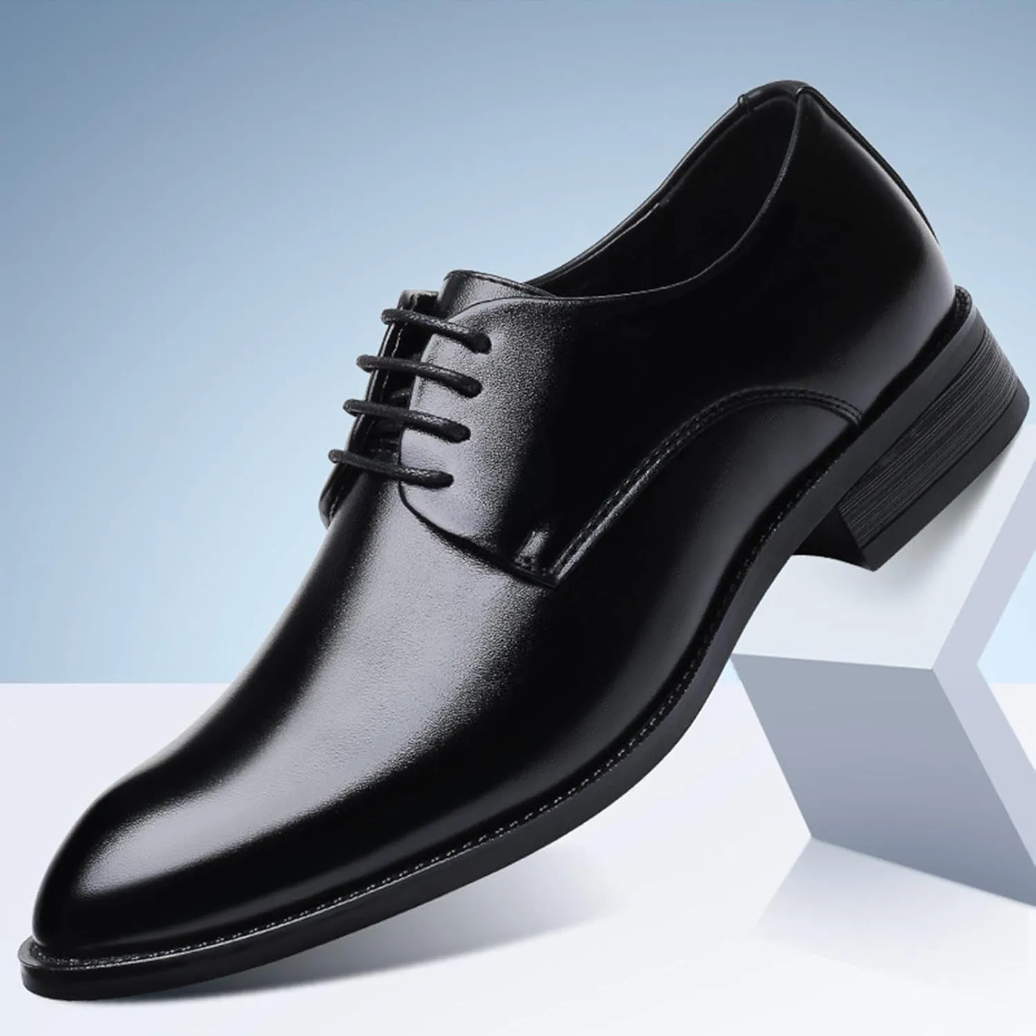 Men's Pointed-Toe Tuxedo Dress Shoes Casual Slip-on Loafer Shoe Fashion Lace up Wedding Work Footwear Party Dressy Business