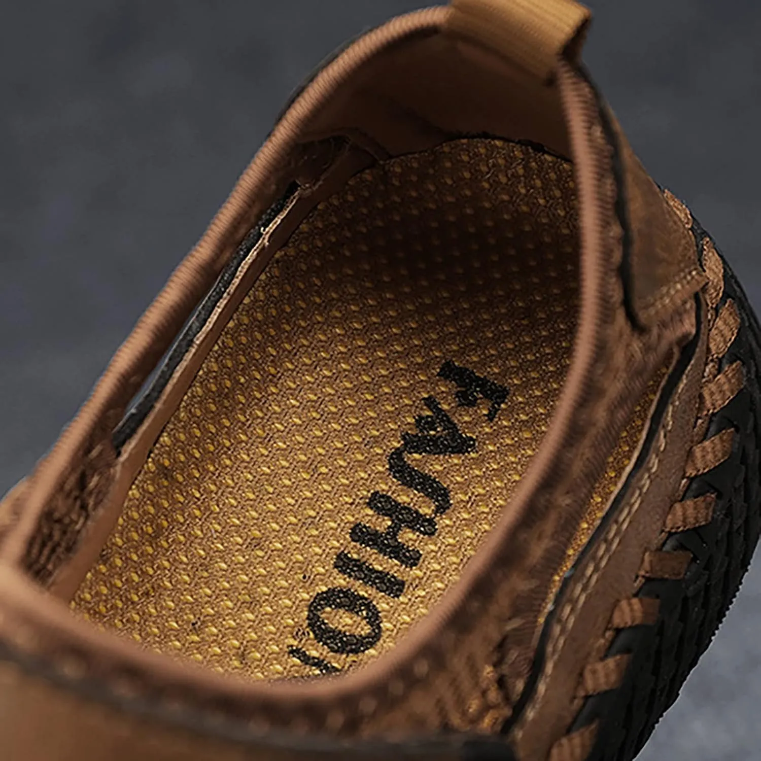 Men's Sandals Outdoor Summer Casual Thick Cushion Beach Water Fisherman Sandal Close Toe Mesh Leather Sandal