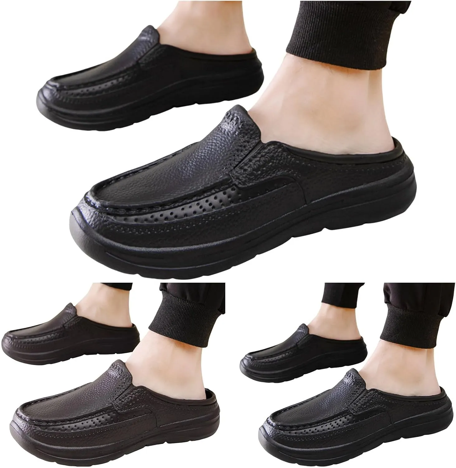 Men'S Sandals Size Men Sandals Fashionable New Pattern Simple Solid Color Summer Casual Half Drag Mens Slippers Sandals