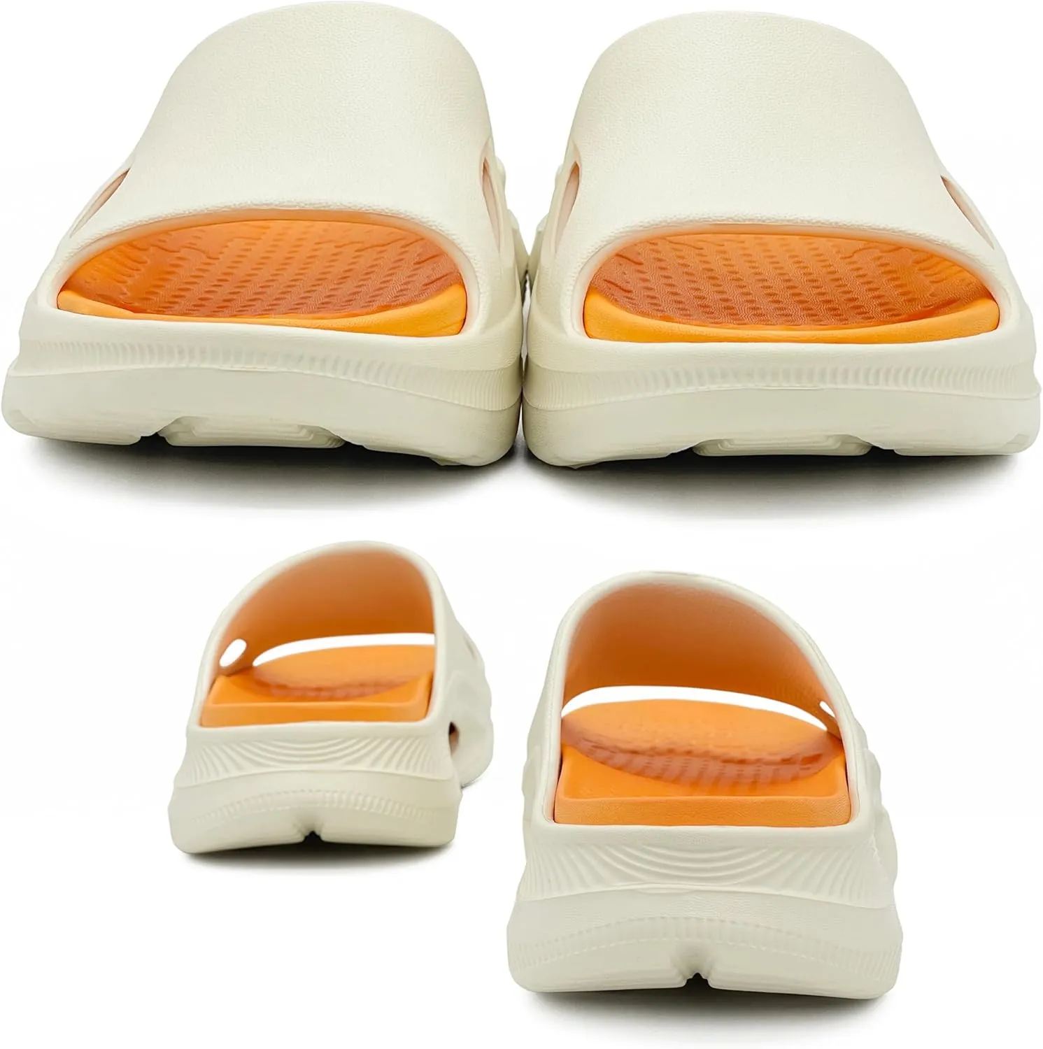 Mens Slides Soft Cushion Sport Sandals Plantar Fasciitis Arch Support Adjustable Thick Cushion Recovery Sandals Lightweight Cloud Open Toe Summer Slippers
