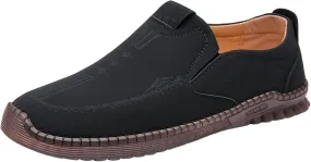 Men's Slip on Walking Shoes Comfy Knitted Memory Foam Breathable Mesh Fashion Sneakers Non Slip Travel Jogging Athletic Running Shoes