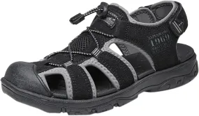 Men's Sport Sandals Athletic Lightweight Walking Casual Sandals with Adjustable Strap for Outdoor Wading Beach Close Toe Breathable Sandal with Arch Support
