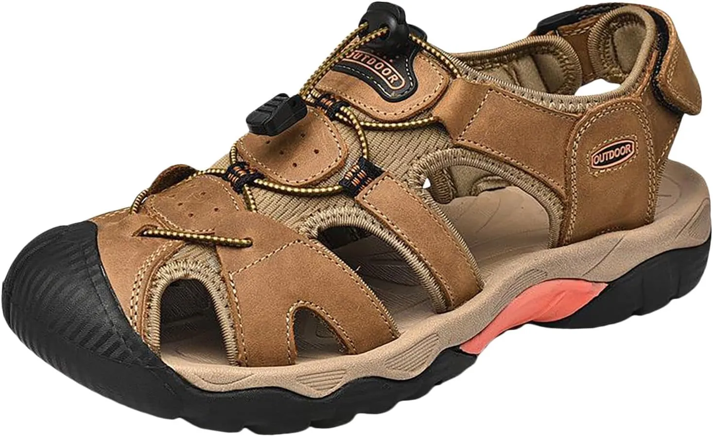 Men's Sport Sandals Athletic Lightweight Walking Casual Sandals with Adjustable Strap for Outdoor Wading Beach Close Toe Summer Mesh Sandal with Arch Support
