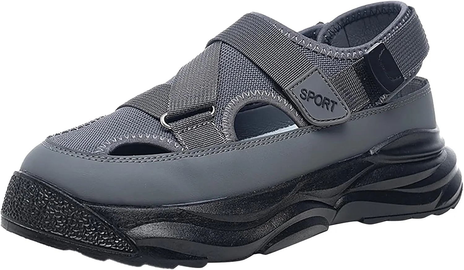 Men's Sport Sandals Non Slip Close Toe with Adjustable Strap for Summer Walking Men's Hiking Sandals with Arch Support