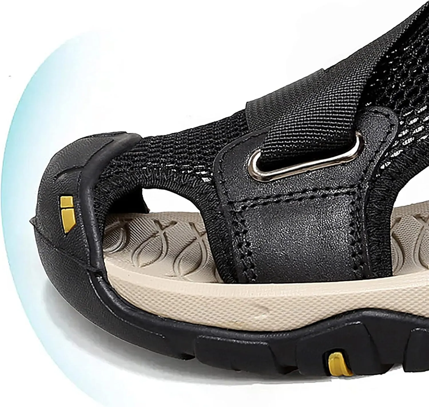 Men's Sport Sandals with Breathable Mesh Athletic Water Shoes with Arch Support Close Toe Non Slip Summer Beach Sandal Men
