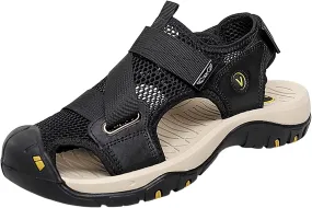 Men's Sport Sandals with Breathable Mesh Athletic Water Shoes with Arch Support Close Toe Non Slip Summer Beach Sandal Men